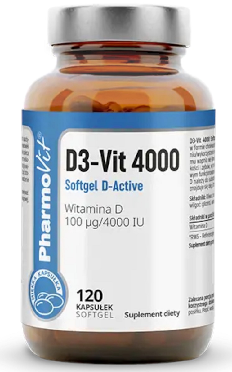 Witamina d3-vit 100 μg (4000 j.m) bezglutenowa 120 kapsułek