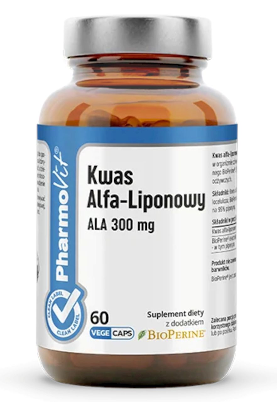 Kwas alfa-liponowy ala (300 mg) bezglutenowy 60 kapsułek