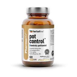 KAPSUŁKI NA KONTROLĘ POTLIWOŚCI (POT CONTROL) BEZGLUTENOWE 60 szt. - PHARMOVIT (HERBALLINE)