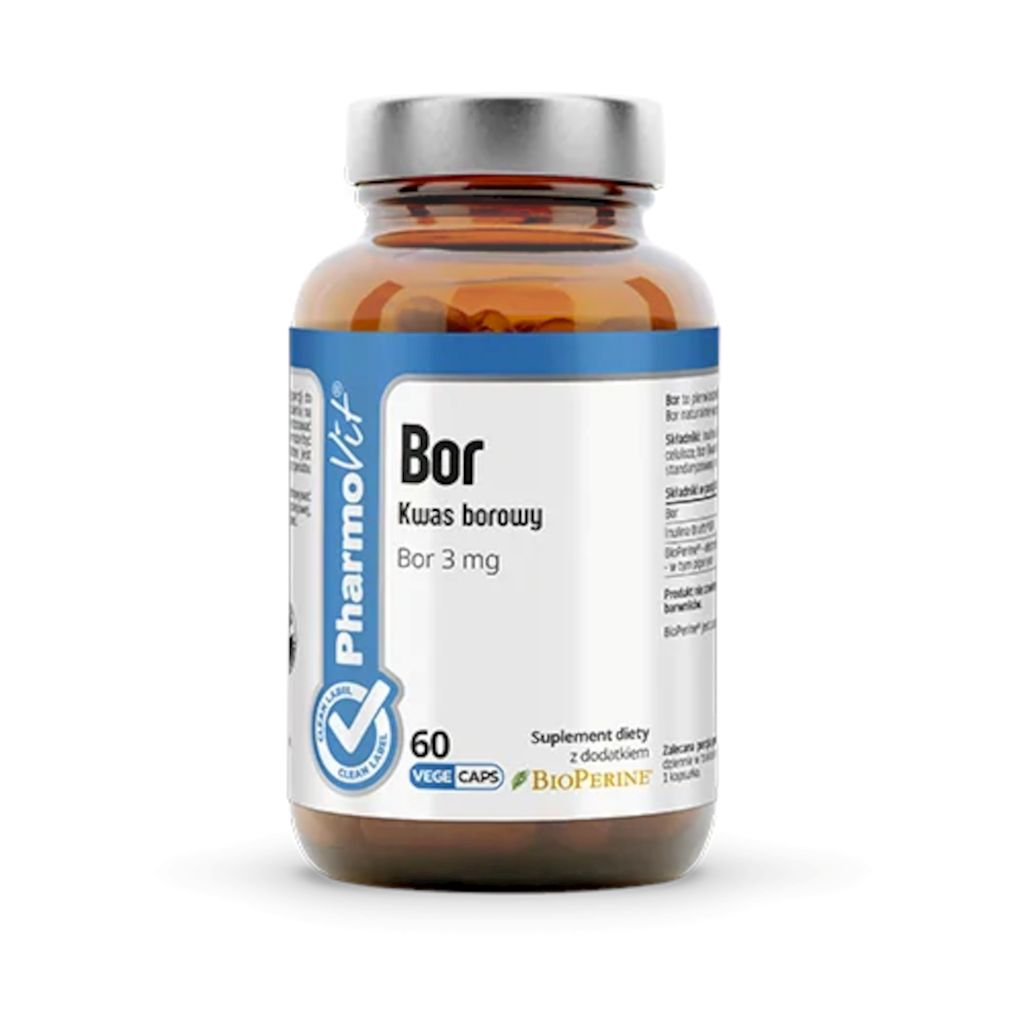 Kwas borowy (3 mg) bezglutenowy 60 kapsułek