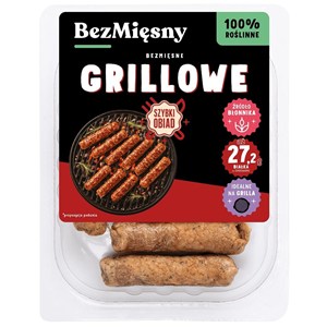 KIEŁBASKI GRILLOWE ROŚLINNE 160 g - BEZMIĘSNY