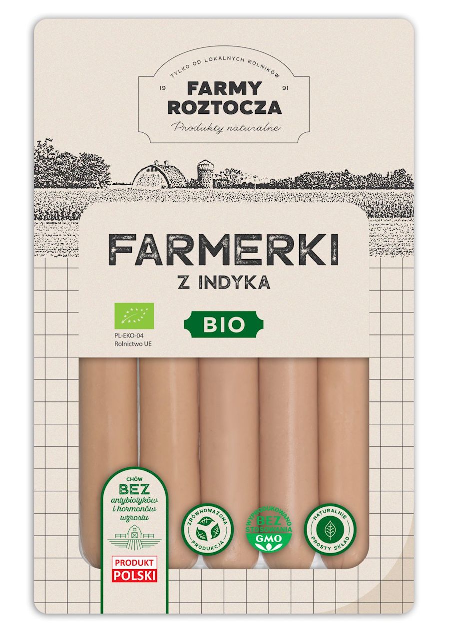 Parówki farmerki z indyka bio 250 g