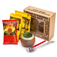 ZESTAW (YERBA MATE 4x50 g, MATERO, BOMBILLA, TERMOMETR) - YERBA MATE GREEN