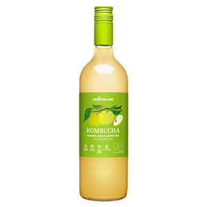 KOMBUCHA O SMAKU KWAŚNEGO ZIELONEGO JABŁKA BIO 750 ml - DELIKATNA