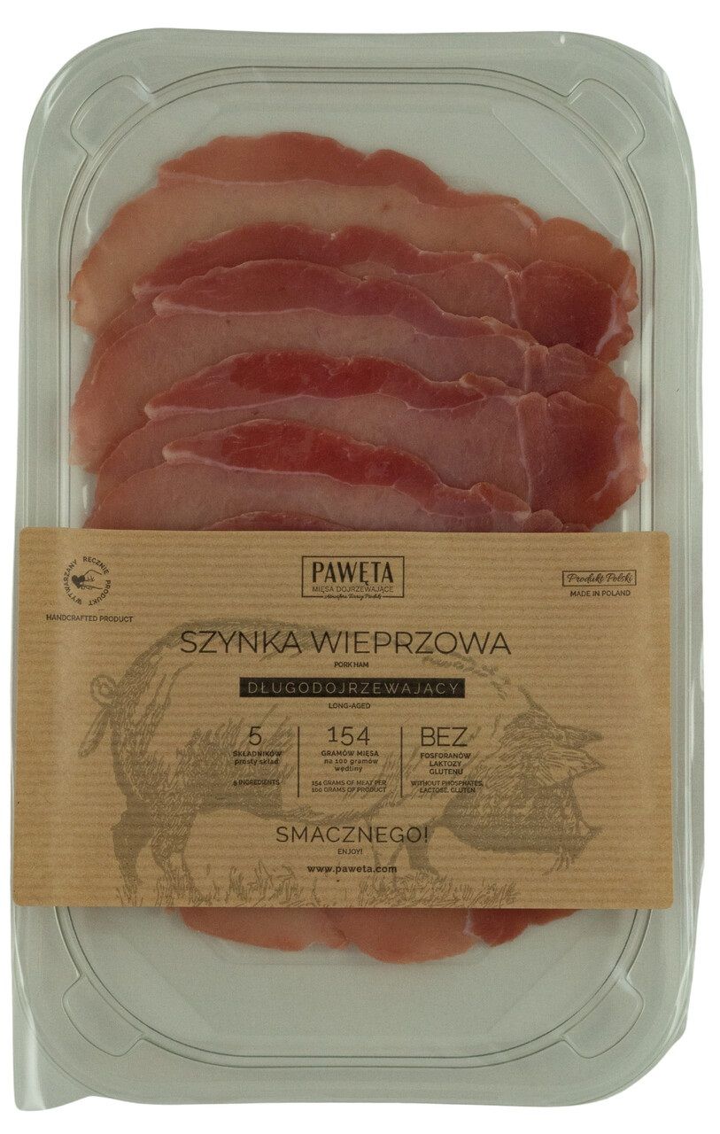 Szynka wieprzowa dojrzewająca plastry bezglutenowa 65 g