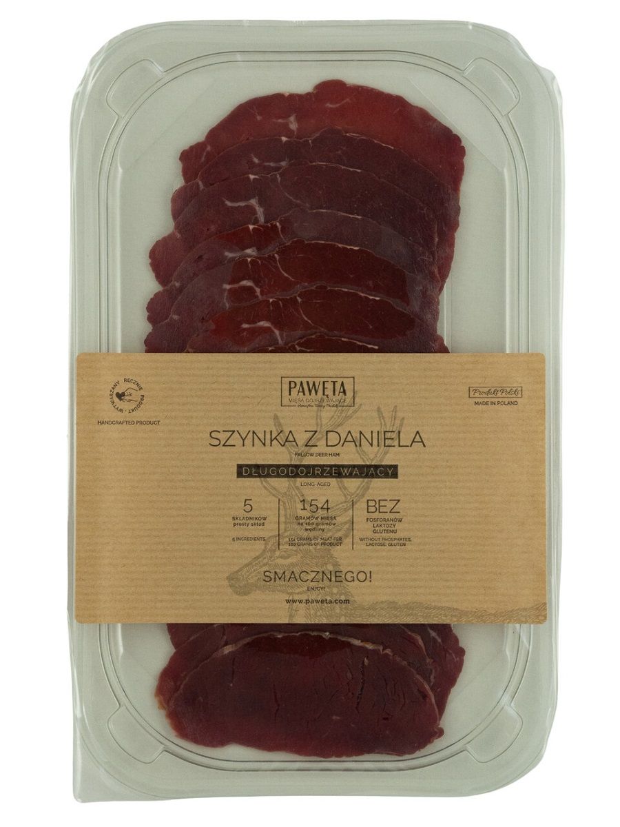 Szynka z daniela dojrzewająca plastry bezglutenowa 65 g