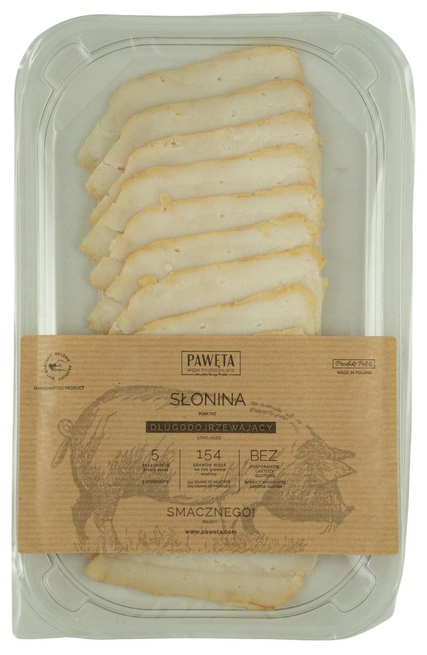 Słonina wieprzowa dojrzewająca plastry bezglutenowa 65 g