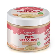 KREM ORZECHOWY O SMAKU BIAŁEJ CZEKOLADY Z CHRUPIĄCYMI KAWAŁKAMI ORZESZKÓW BEZ DODATKU CUKRÓW 250 g - SUPERSONIC