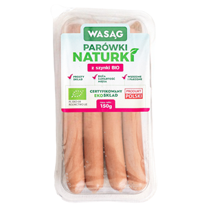 PARÓWKI Z SZYNKI BIO 150 g - WASĄG (NA ZAMÓWIENIE)