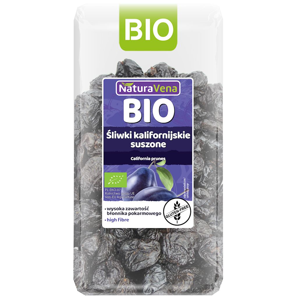 Śliwki kalifornijskie suszone bezglutenowe bio 400 g