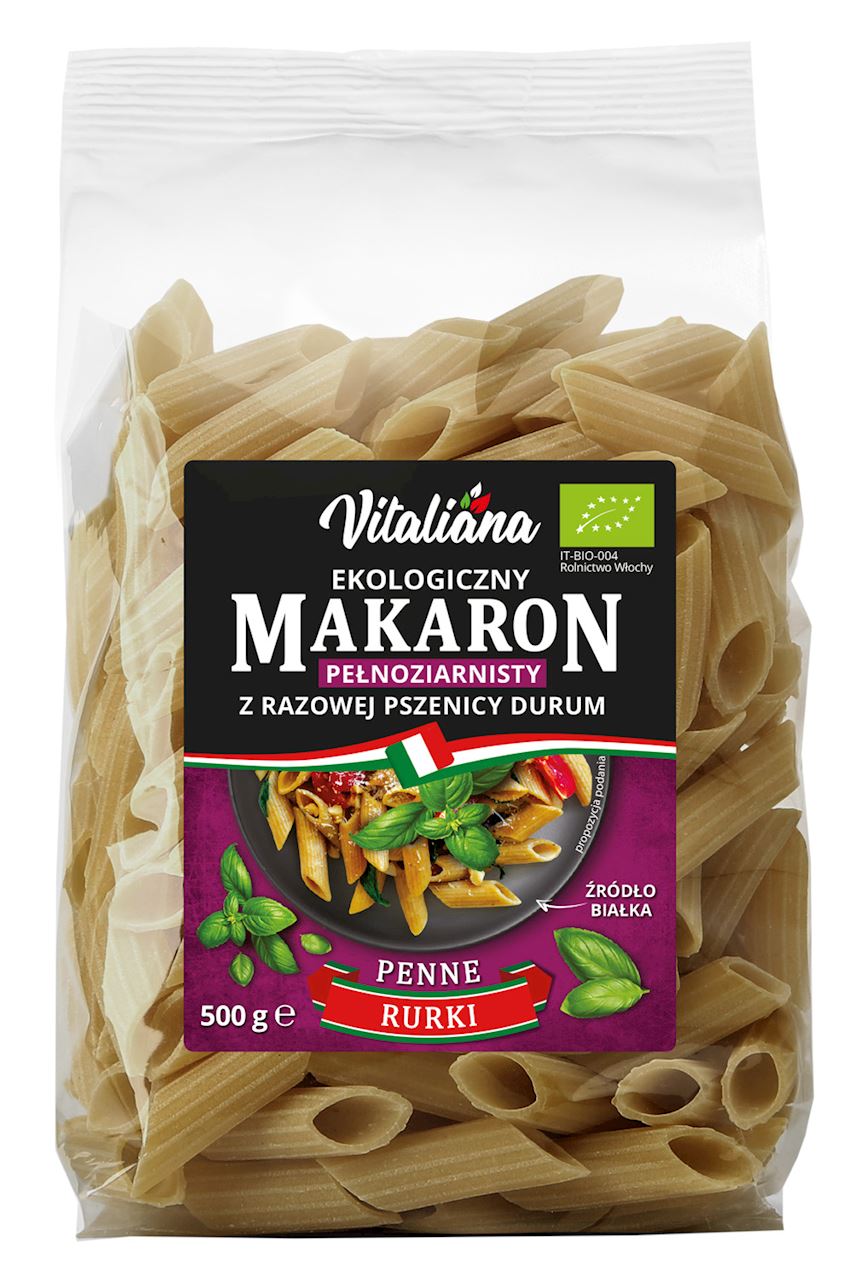 Makaron (semolinowy razowy) penne bio 500 g