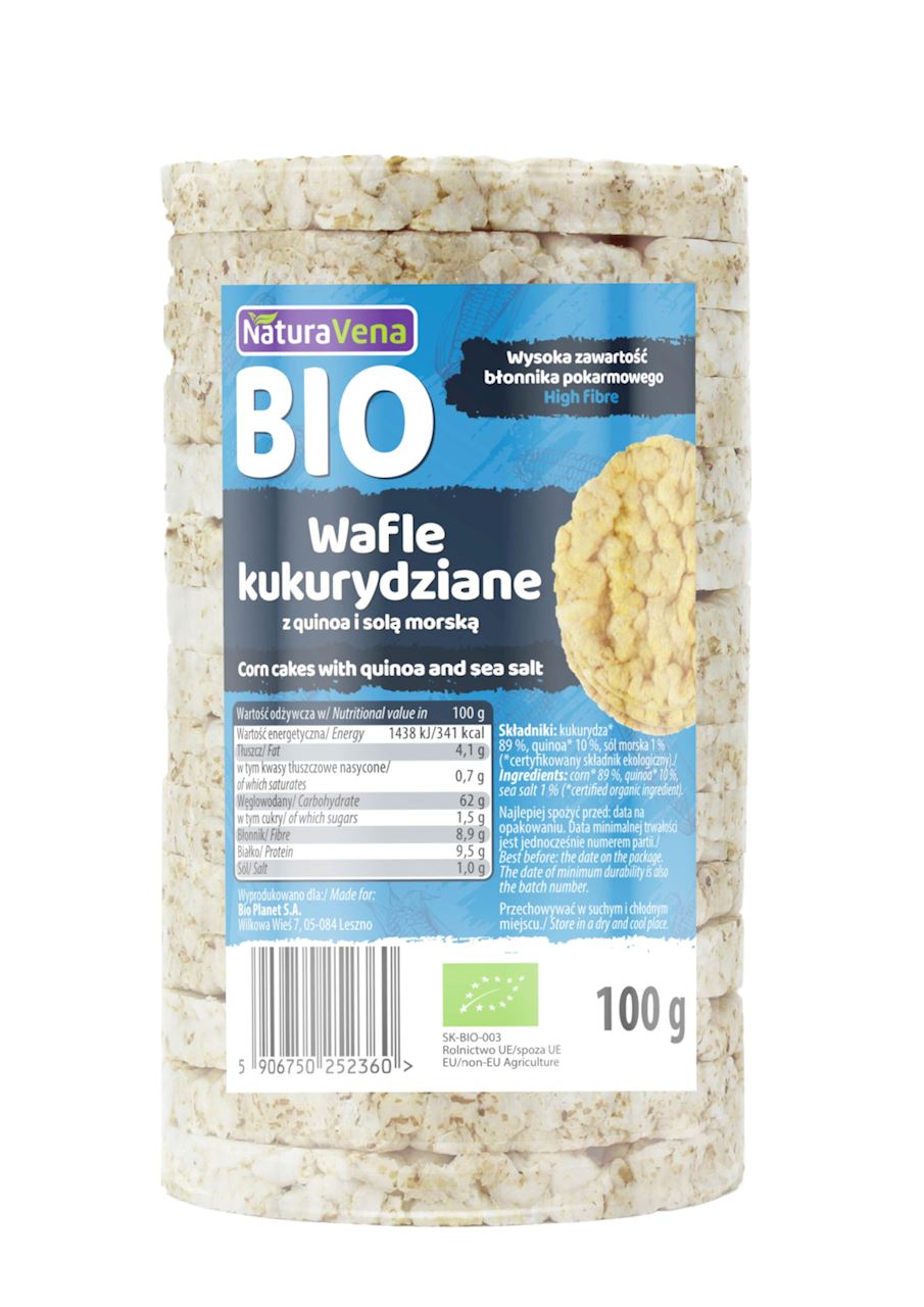 Wafle kukurydziane z quinoa i solą morską bio 100 g