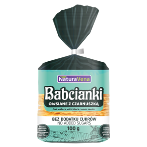 BABCIANKI OWSIANE Z CZARNUSZKĄ BEZ DODATKU CUKRÓW 100 g - NATURAVENA