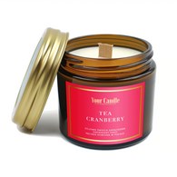 ŚWIECA SOJOWA ZAPACHOWA Z DREWNIANYM KNOTEM TEA CRANBERRY 120 ml - YOUR CANDLE