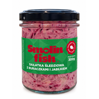 SAŁATKA ŚLEDZIOWA Z BURACZKIEM I JABŁKIEM 300 g - SMOLIN FISH (NA ZAMÓWIENIE)
