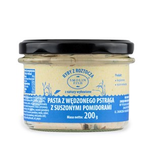 PASTA Z WĘDZONEGO PSTRĄGA Z SUSZONYMI POMIDORAMI 200 g - SMOLIN FISH (NA ZAMÓWIENIE)