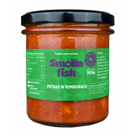 PSTRĄG W POMIDORACH BEZGLUTENOWY 300 g - SMOLIN FISH (NA ZAMÓWIENIE)