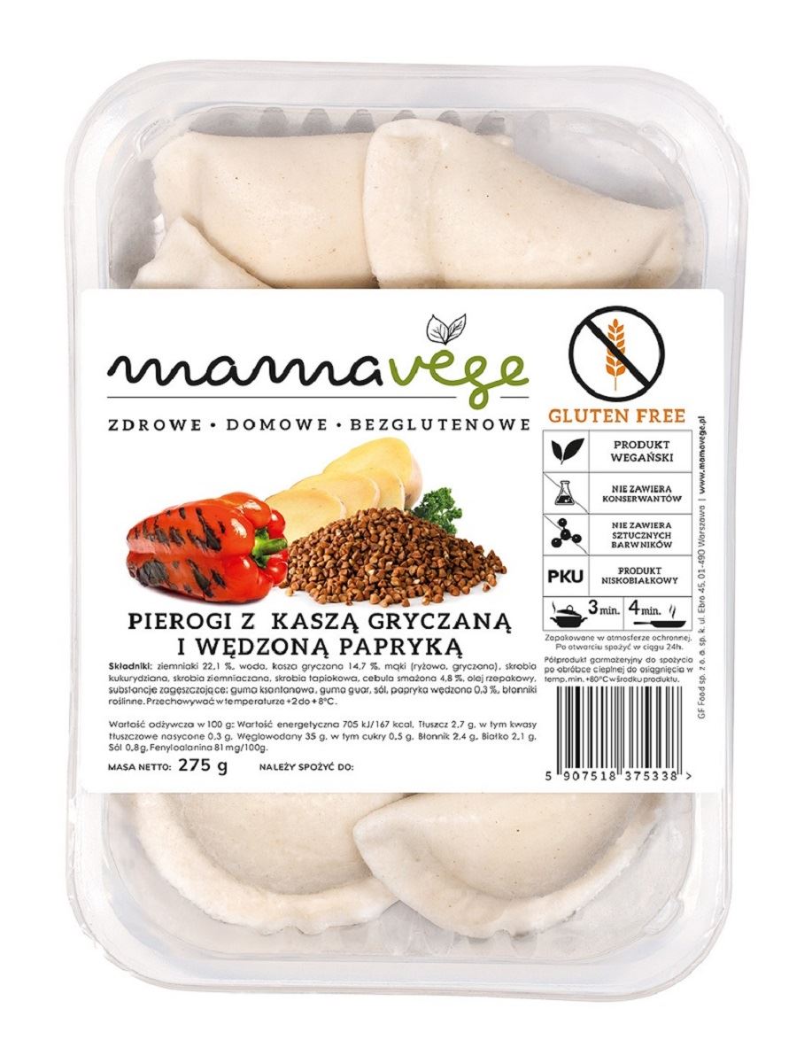 Pierogi z kaszą gryczaną i papryką słodką wędzoną bezglutenowe 275 g