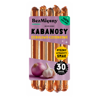 KABANOSY CEBULOWO - CZOSNKOWE ROŚLINNE 160 g - BEZMIĘSNY