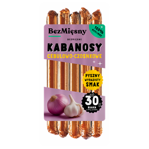 KABANOSY CEBULOWO - CZOSNKOWE ROŚLINNE 160 g - BEZMIĘSNY
