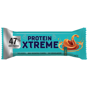 BATON PROTEINOWY XTREME O SMAKU TOFFI W CZEKOLADZIE MLECZNEJ BEZ DODATKU CUKRU 40 g - DOBRY SQUAD