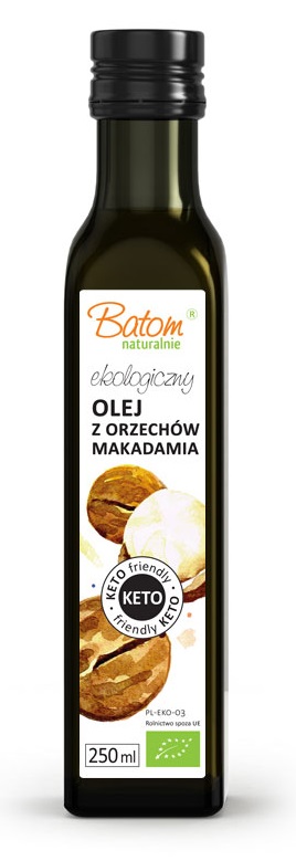 Olej z orzechów macadamia tłoczony na zimno keto bio 250 ml