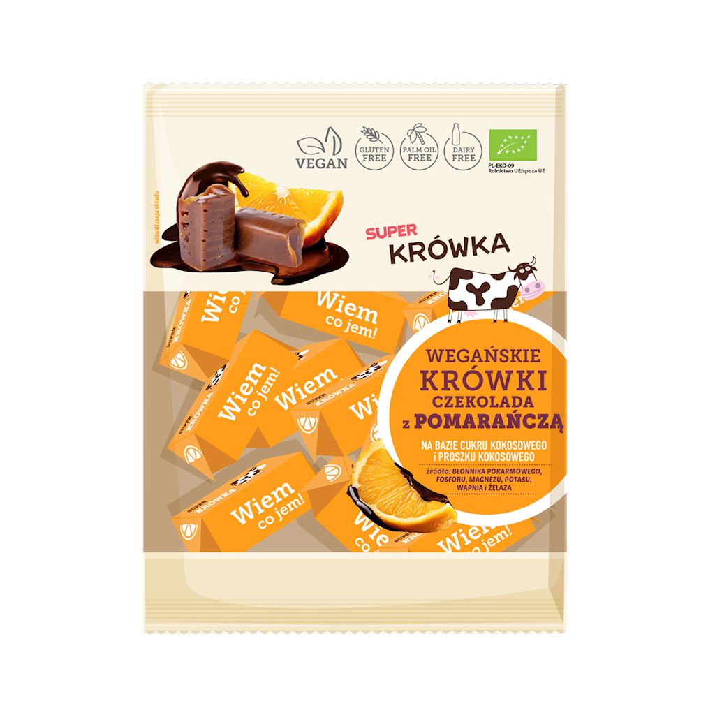 Krówki czekolada z pomarańczą bezmleczne bezglutenowe bio 150 g