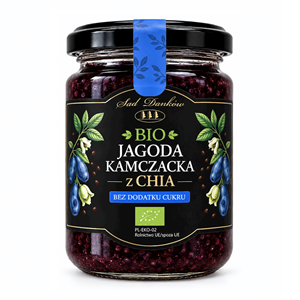 JAGODA KAMCZACKA Z CHIA BEZ DODATKU CUKRÓW BIO 240 g - SAD DANKÓW