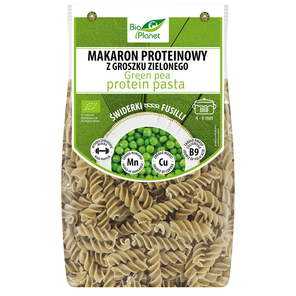 Makaron proteinowy (z groszku zielonego) świderki bio 250 g