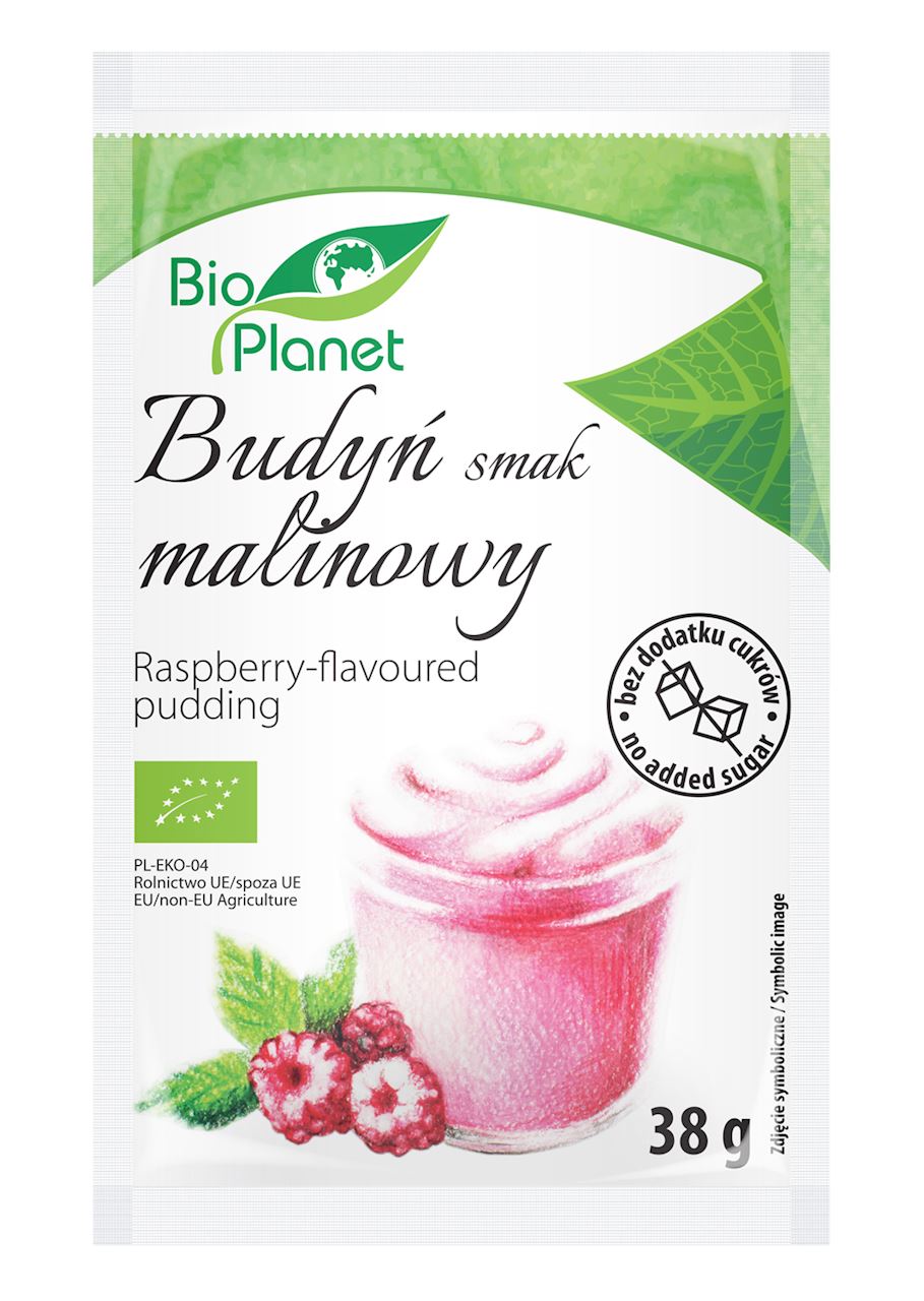 Budyń o smaku malinowym z malinami bio 38 g