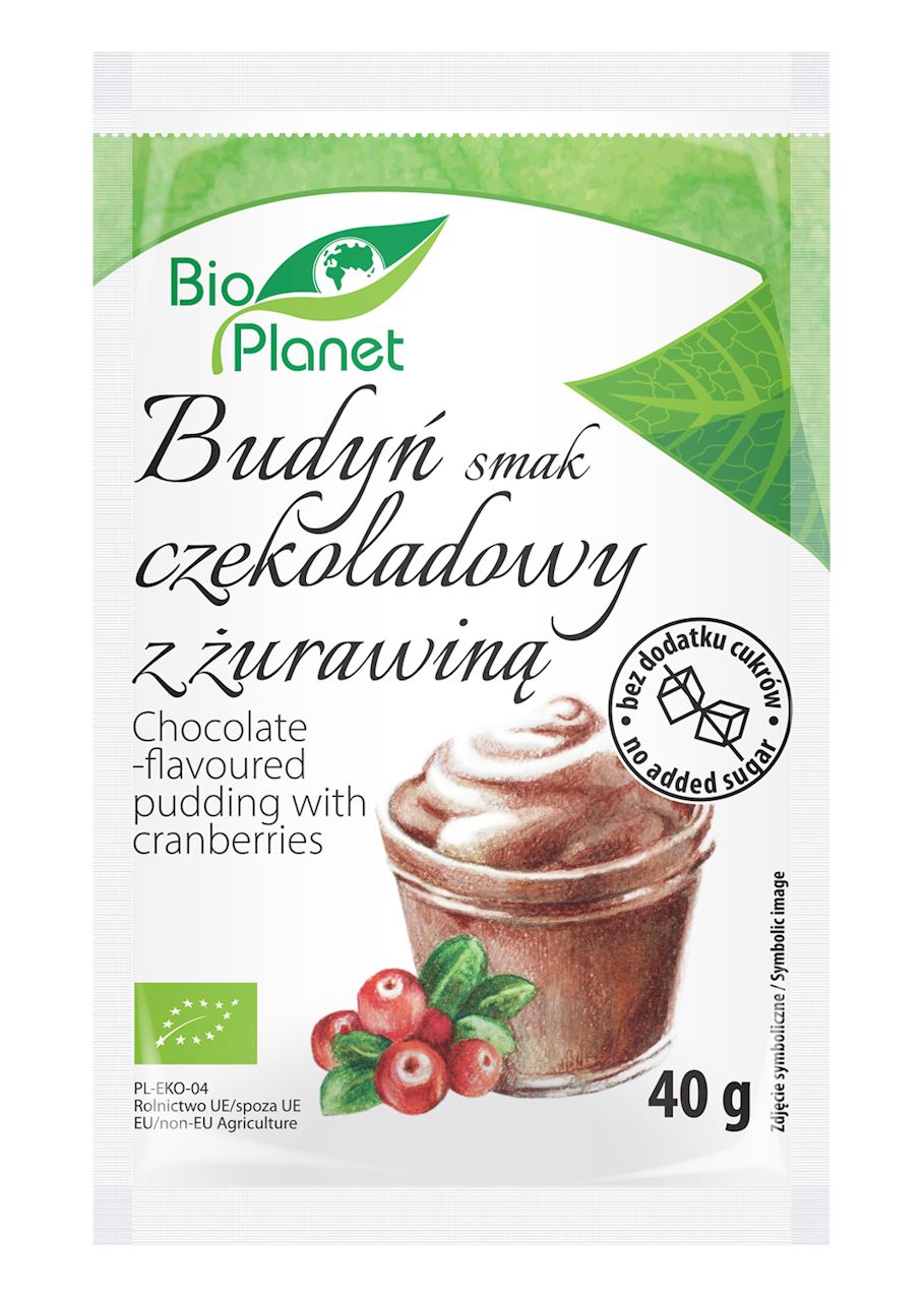 Budyń o smaku czekoladowym z żurawiną bio 40 g