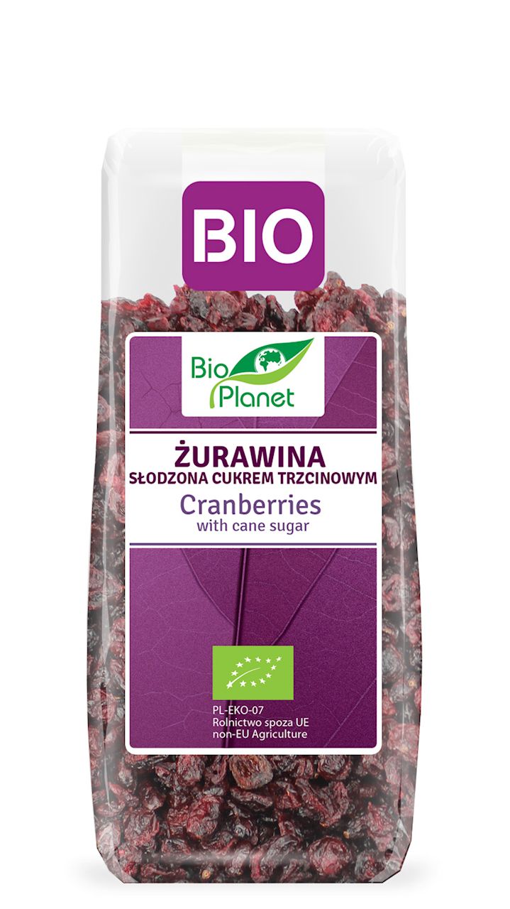 Żurawina z cukrem trzcinowym bio 100 g