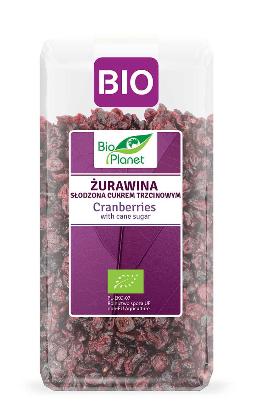 Żurawina z cukrem trzcinowym bio 400 g