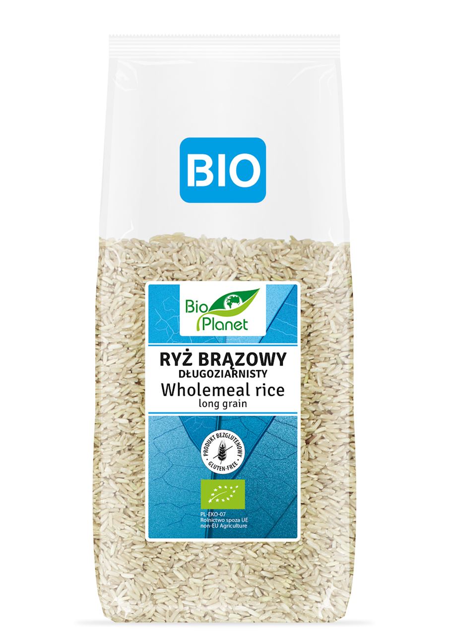 Ryż brązowy długoziarnisty bezglutenowy bio 1 kg