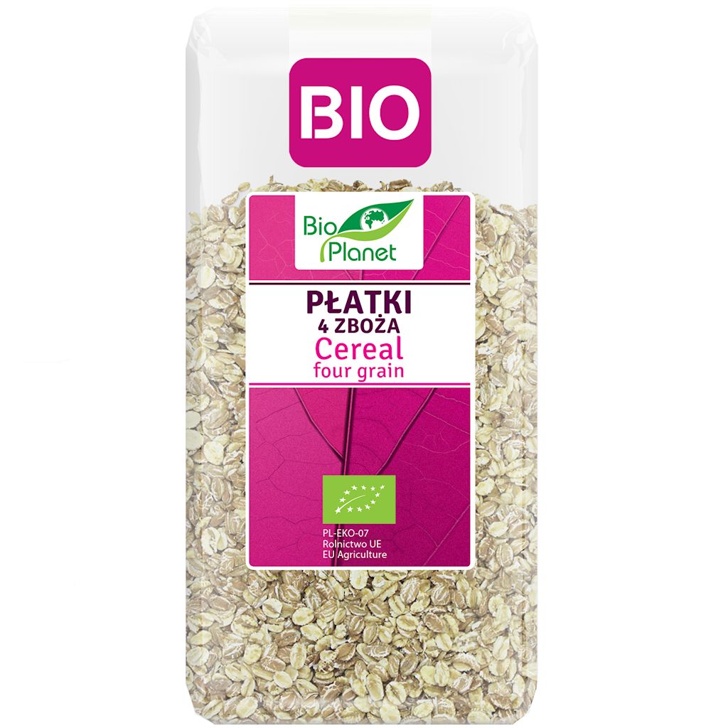 Płatki 4 zboża (orkisz, owies, jęczmień, żyto) bio 300 g