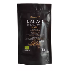 KAKAO CEREMONIALNE - TABLICZKA GORZKA 100 % KAKAO BIO 125 g - ISLAVERDE (SEGURA)