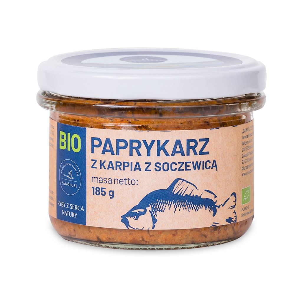 Paprykarz z karpia z soczewicą bio 185 g (słoik)