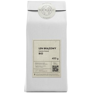 LEN BRĄZOWY (SIEMIĘ LNIANE) BIO 400 g - THE PLANET