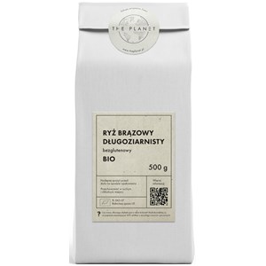 RYŻ BRĄZOWY DŁUGOZIARNISTY BEZGLUTENOWY BIO 500 g - THE PLANET