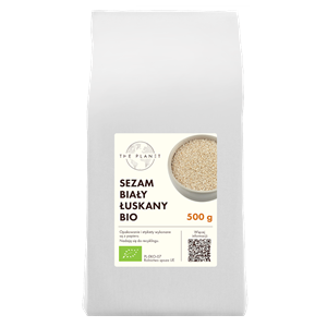 SEZAM BIAŁY ŁUSKANY BIO 500 g - THE PLANET