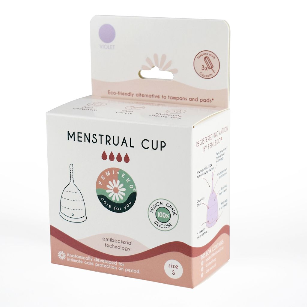 Kubeczek menstruacyjny fioletowy rozmiar s