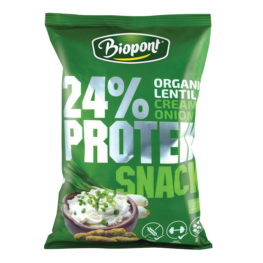 Chrupki proteinowe o smaku śmietanki z cebulą bezglutenowe bio 50 g