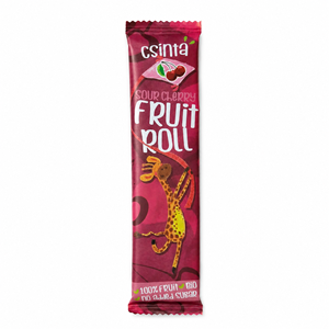 PRZEKĄSKA ROLL JABŁKO - WIŚNIA BEZ DODATKU CUKRÓW BEZGLUTENOWA BIO 12 g - CSINTA