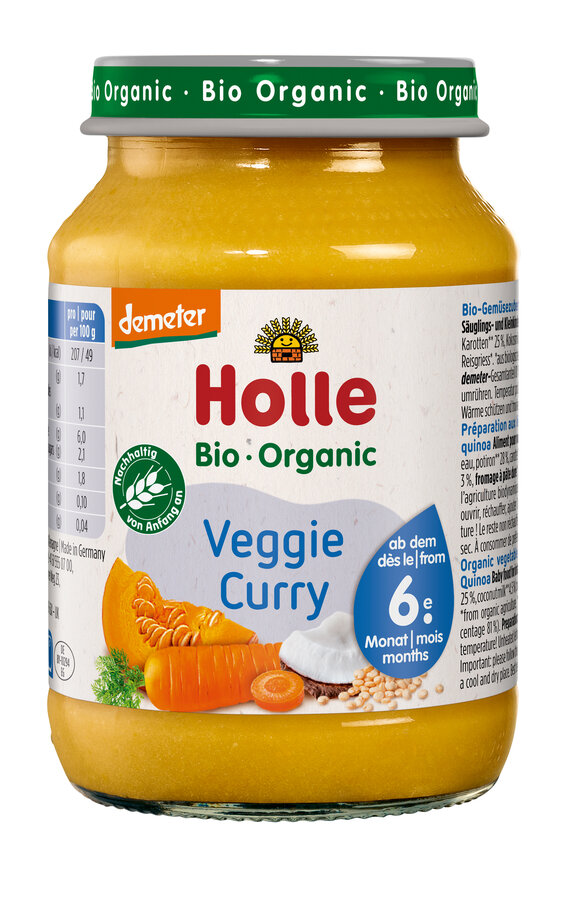 Warzywne curry bez dodatku cukrów bezglutenowe od 6 miesiąca demeter bio 190 g (słoik)