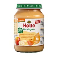 JABŁKO - BANAN - MORELA BEZ DODATKU CUKRÓW BEZGLUTENOWE OD 6 MIESIĄCA DEMETER BIO 190 g (SŁOIK) - HOLLE