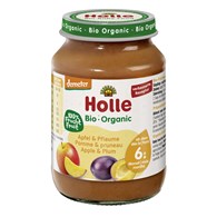 JABŁKO - ŚLIWKA BEZ DODATKU CUKRÓW BEZGLUTENOWE OD 6 MIESIĄCA DEMETER BIO 190 g (SŁOIK) - HOLLE