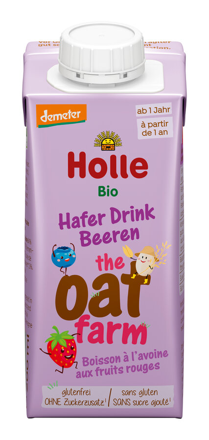Napój owsiany truskawka - jagoda - banan bez dodatku cukrów bezglutenowy od 1 roku demeter bio 200 ml