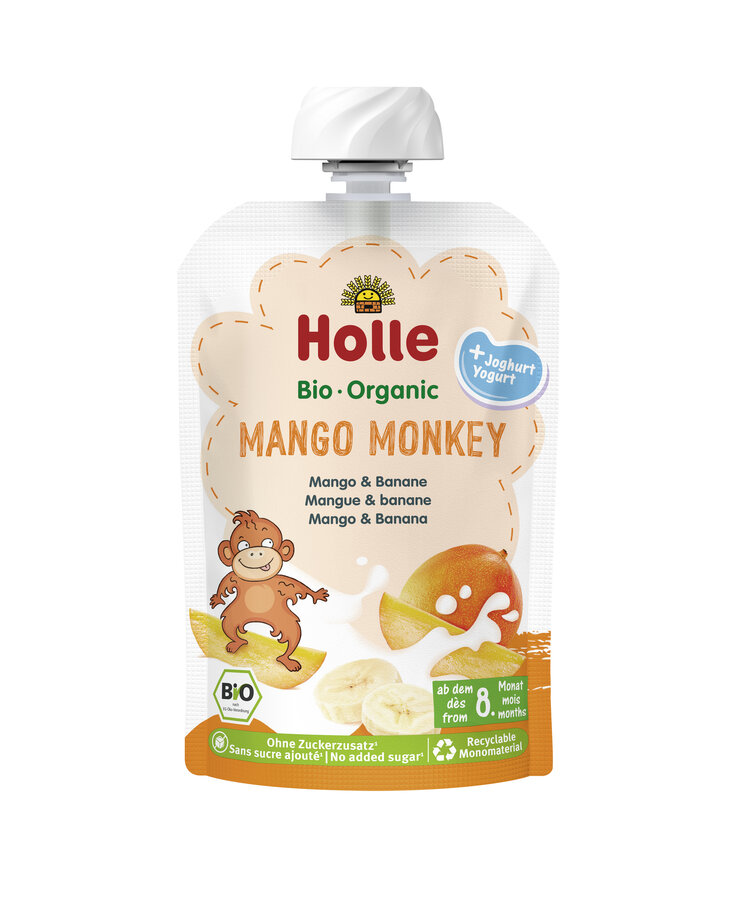 Mus mango małpka (jogurt - mango - banan) bez dodatku cukrów od 8 miesiąca bio 100 g