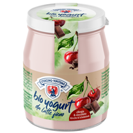 JOGURT WIŚNIOWY Z KAWAŁKAMI CZEKOLADY Z MLEKA SIENNEGO BEZGLUTENOWY BIO 150 g (SŁOIK) - STERZING-VIPITENO