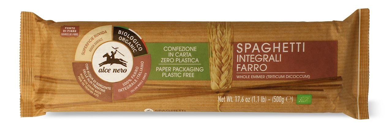 Makaron (z płaskurki razowy) spaghetti bio 500 g